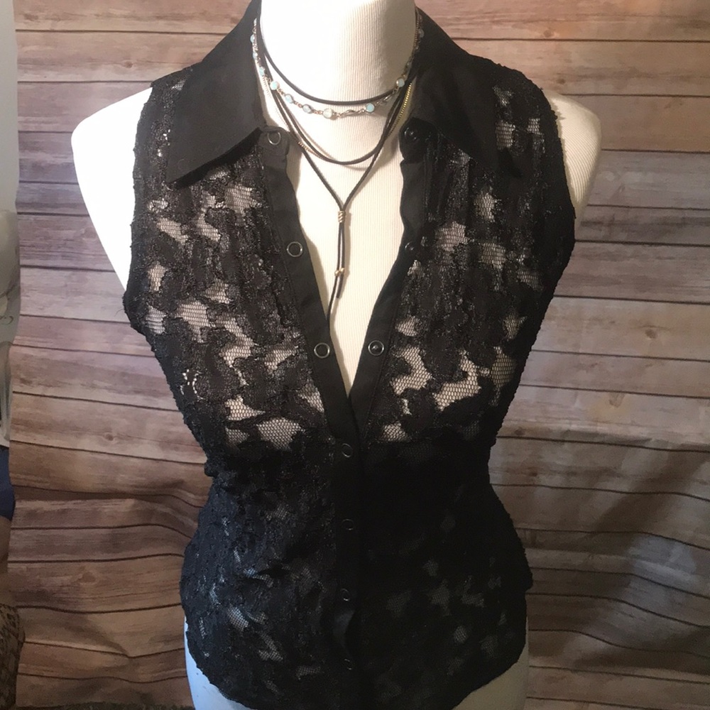 Black Lace snap up tank